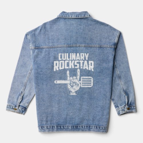 Funny Culinary Lover Design For Men Women Chef Coo Denim Jacket