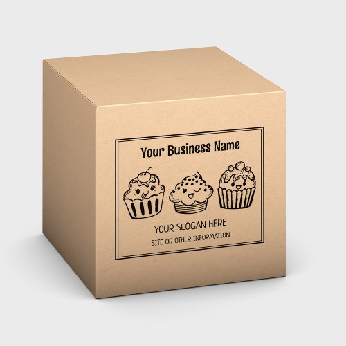 Funny Cupcake Baking Custom Business Large  Rubber Stamp