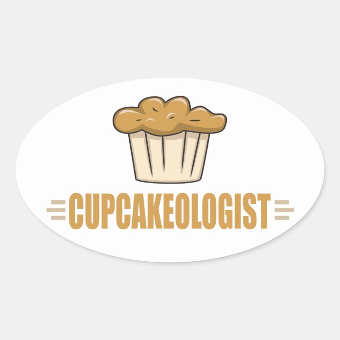 Funny Cupcake Lover Oval Stickers