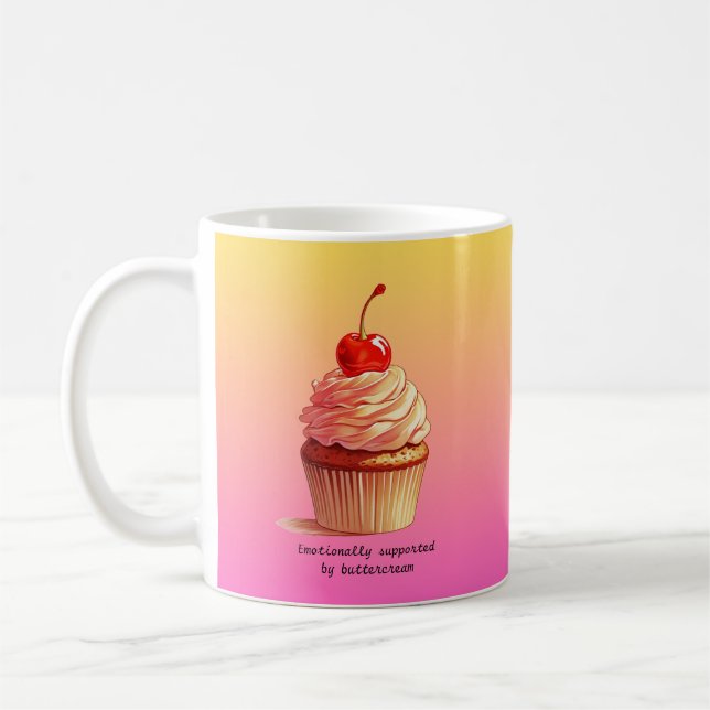 Funny Cupcake Mug Emotional Support by Buttercream (Left)
