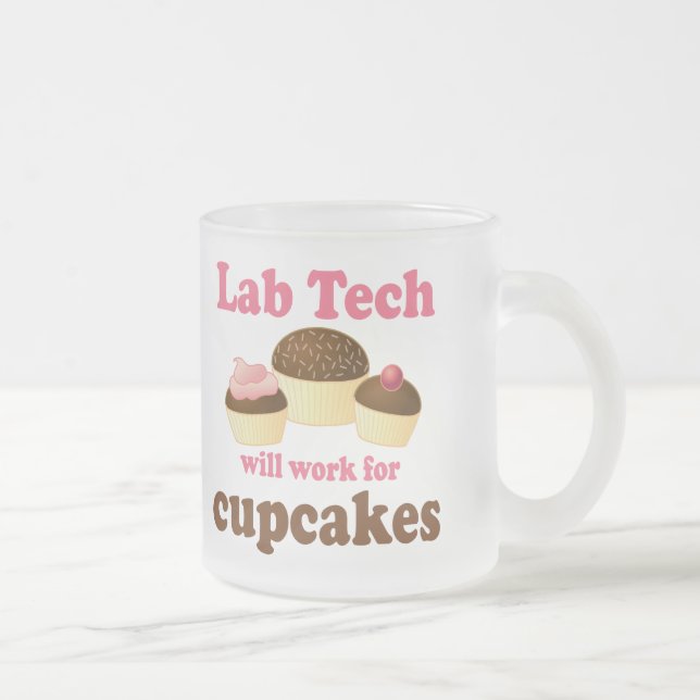 Funny Cupcakes Design Lab Tech Frosted Glass Coffee Mug (Right)