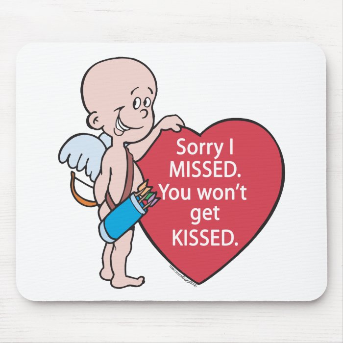 Funny Cupid Missed Anti Vday Products Mouse Pads