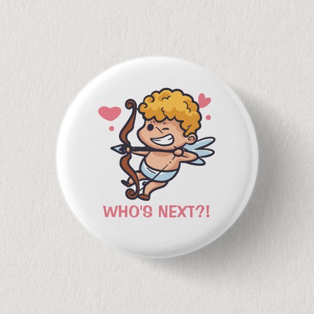 Funny Cupid Valentine's Day | Pin Button (Front)