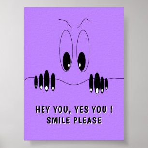 Funny Curiosity Eyes Poster Custom Text