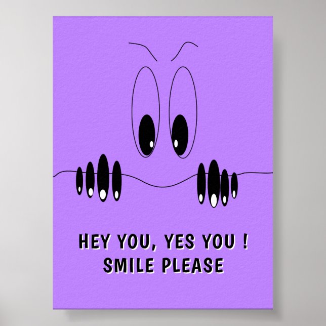 Funny Curiosity Eyes Poster Custom Text (Front)