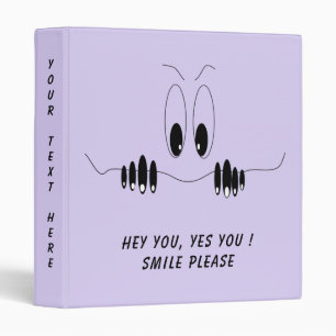Funny Curiosity Eyes - Smile - Add Your Text/Color 3 Ring Binder
