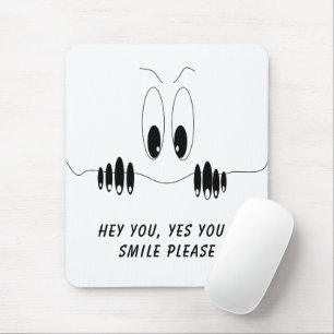 Funny Curiosity Eyes - Smile - Add Your Text/Color Mouse Pad