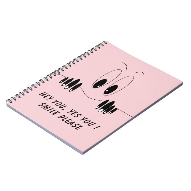 Funny Curiosity Eyes - Smile - Add Your Text/Color Notebook (Left Side)
