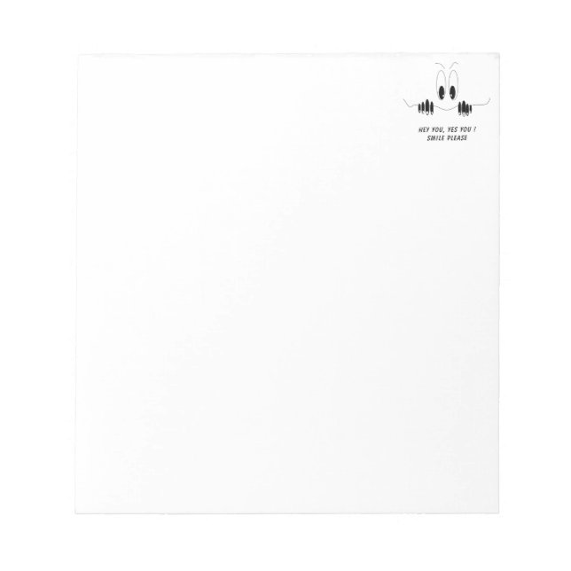 Funny Curiosity Eyes - Smile - Add Your Text/Color Notepad (Front)