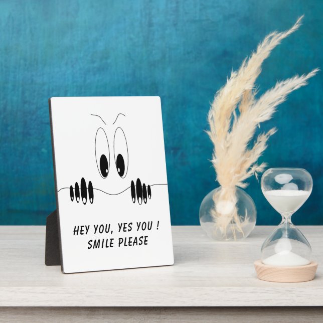 Funny Curiosity Eyes - Smile - Add Your Text/Photo Plaque (Side)