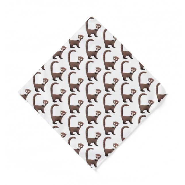 Funny curious coatimundi cartoon illustration bandana (Front)