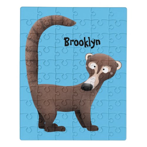 Funny curious coatimundi cartoon illustration  jigsaw puzzle