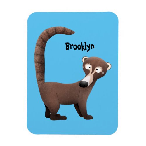 Funny curious coatimundi cartoon illustration magnet