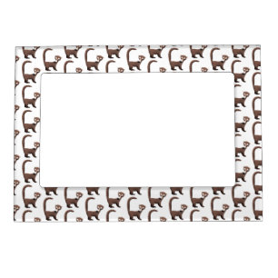 Funny curious coatimundi cartoon illustration magnetic frame