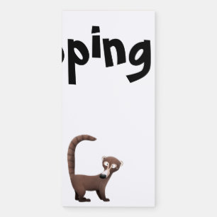 Funny curious coatimundi cartoon illustration magnetic notepad