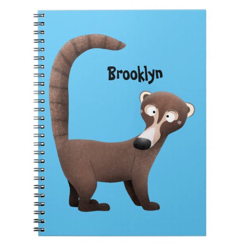 Funny curious coatimundi cartoon illustration notebook