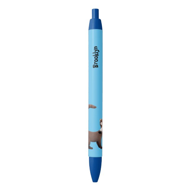 Funny curious coatimundi cartoon illustration  pen (Front Vertical)