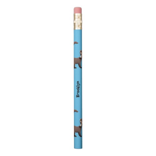 Funny curious coatimundi cartoon illustration pencil