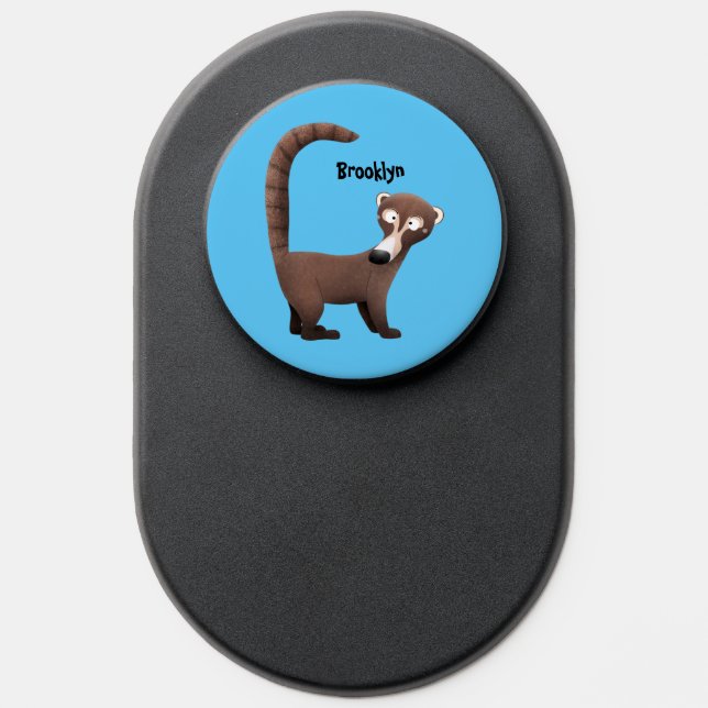Funny curious coatimundi cartoon illustration  PopSocket (Popsocket)