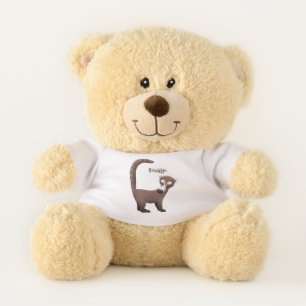 Funny curious coatimundi cartoon illustration teddy bear