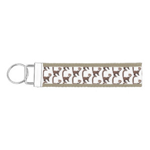 Funny curious coatimundi cartoon illustration wrist keychain