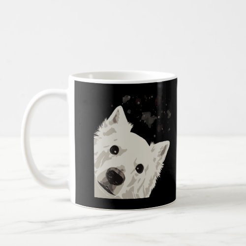 Funny Curious Dog American Eskimo Dog Coffee Mug