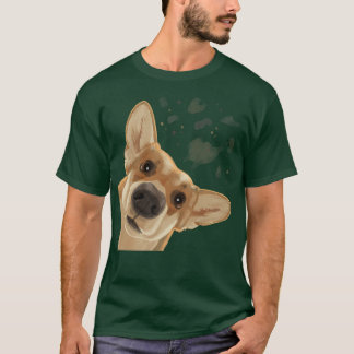 Funny Curious Dog Welsh Corgi  T-Shirt