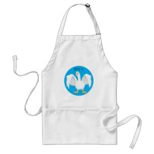 Funny curious domestic goose cartoon illustration adult apron