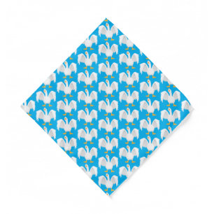 Funny curious domestic goose cartoon illustration bandana