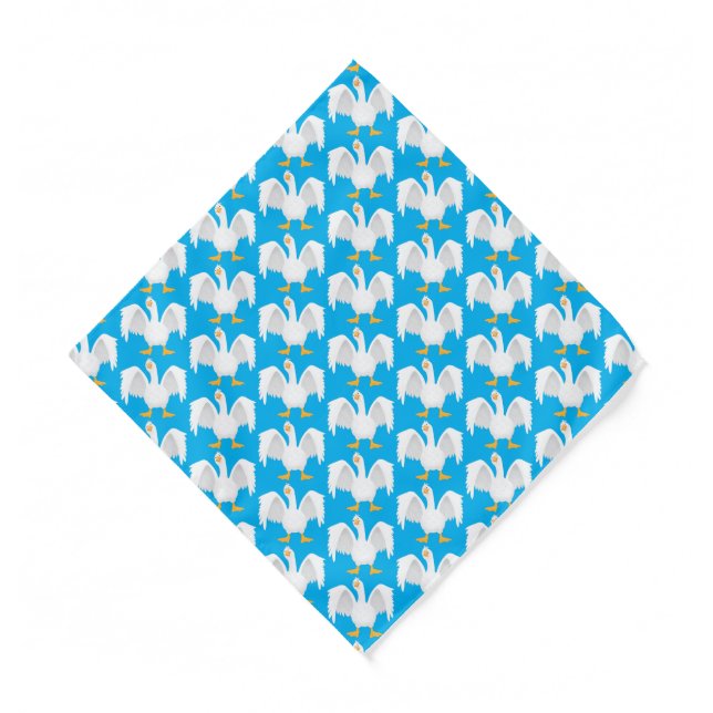 Funny curious domestic goose cartoon illustration bandana (Front)