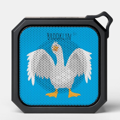 Funny curious domestic goose cartoon illustration bluetooth speaker