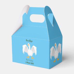 Funny curious domestic goose cartoon illustration favor boxes