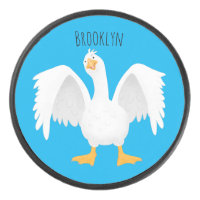 Funny curious domestic goose cartoon illustration
