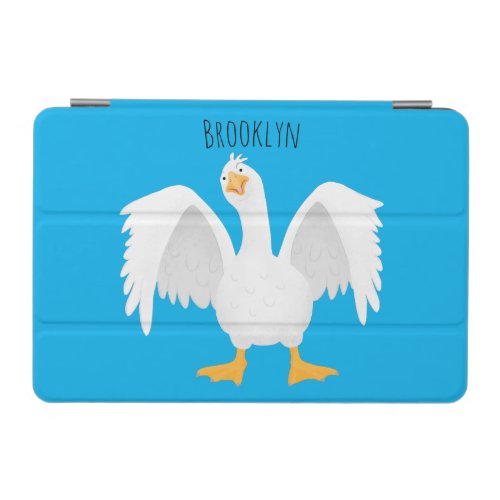 Funny curious domestic goose cartoon illustration iPad mini cover