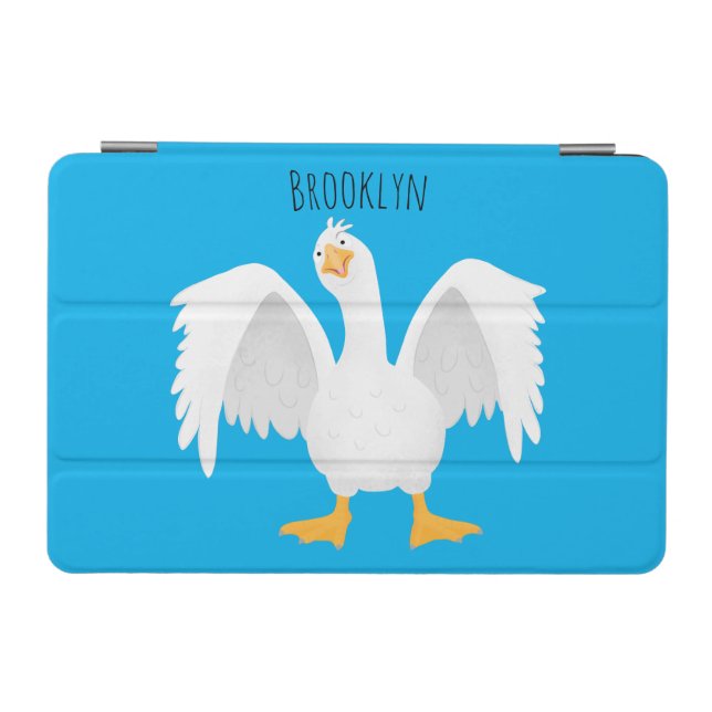 Funny curious domestic goose cartoon illustration iPad mini cover (Horizontal)
