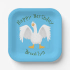 Funny curious domestic goose cartoon illustration