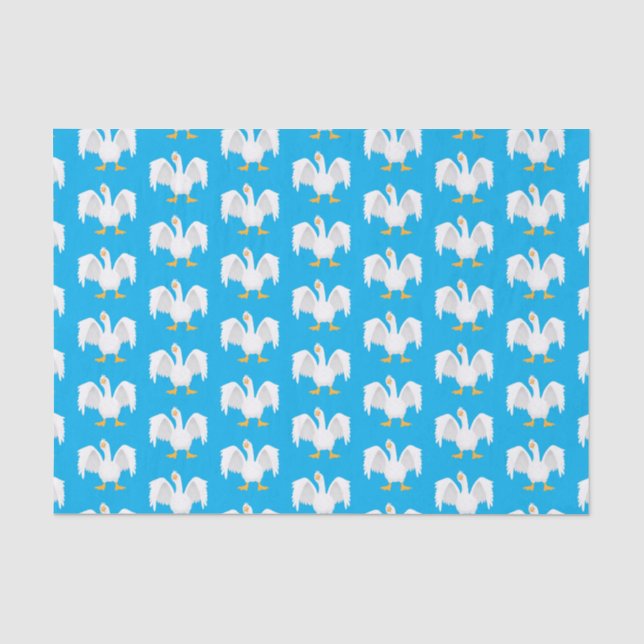 Funny curious domestic goose cartoon illustration tissue paper (Front)