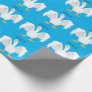 Funny curious domestic goose cartoon illustration wrapping paper