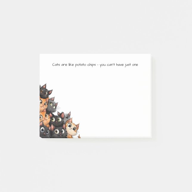 Funny Curious Kitten Cats are like potato chips  Post-it Notes (Front)