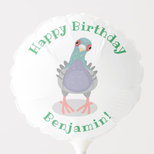 Funny curious pigeon cartoon illustration balloon