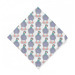 Funny curious pigeon cartoon illustration bandana