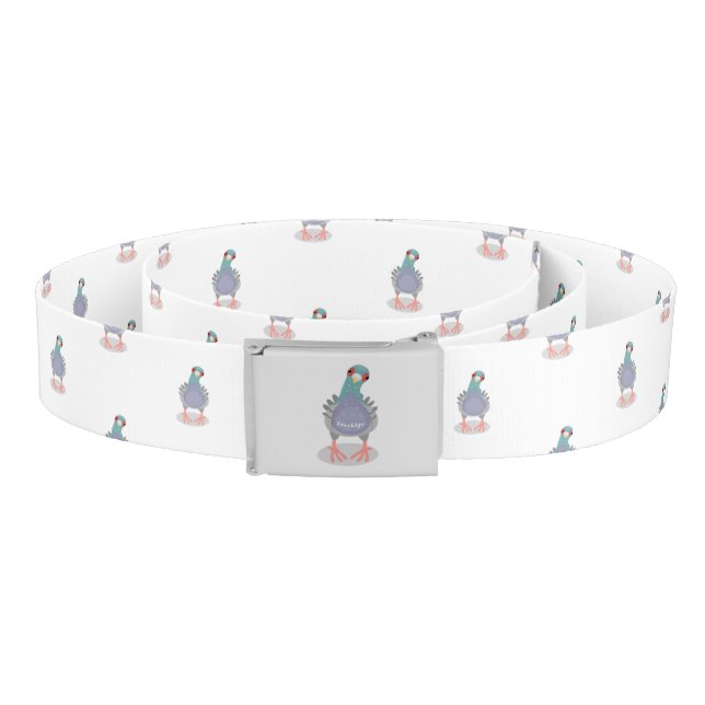 Funny curious pigeon cartoon illustration belt (Coil)
