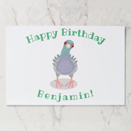 Funny curious pigeon cartoon illustration paper pad