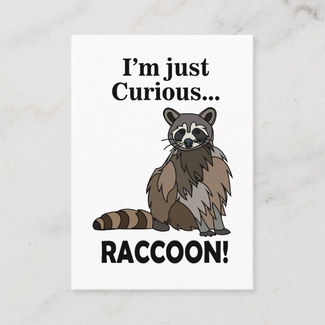 Funny Curious Raccoon Business Card (Front)