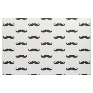 Funny Curled Black Mustache Fabric