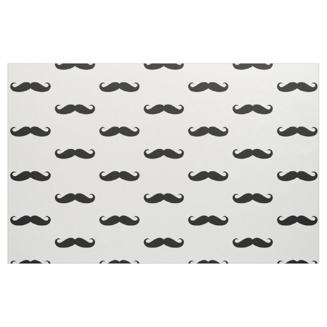 Funny Curled Black Mustache Fabric (Fat Quarter)