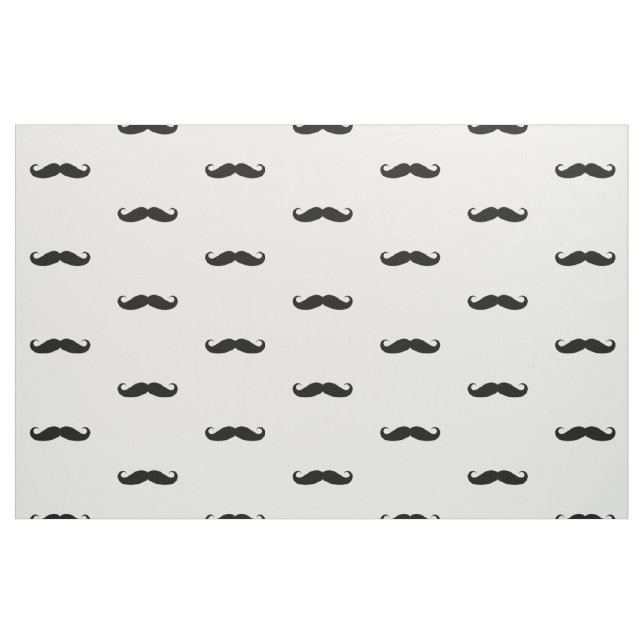 Funny Curled Black Mustache Fabric (Fat Quarter)