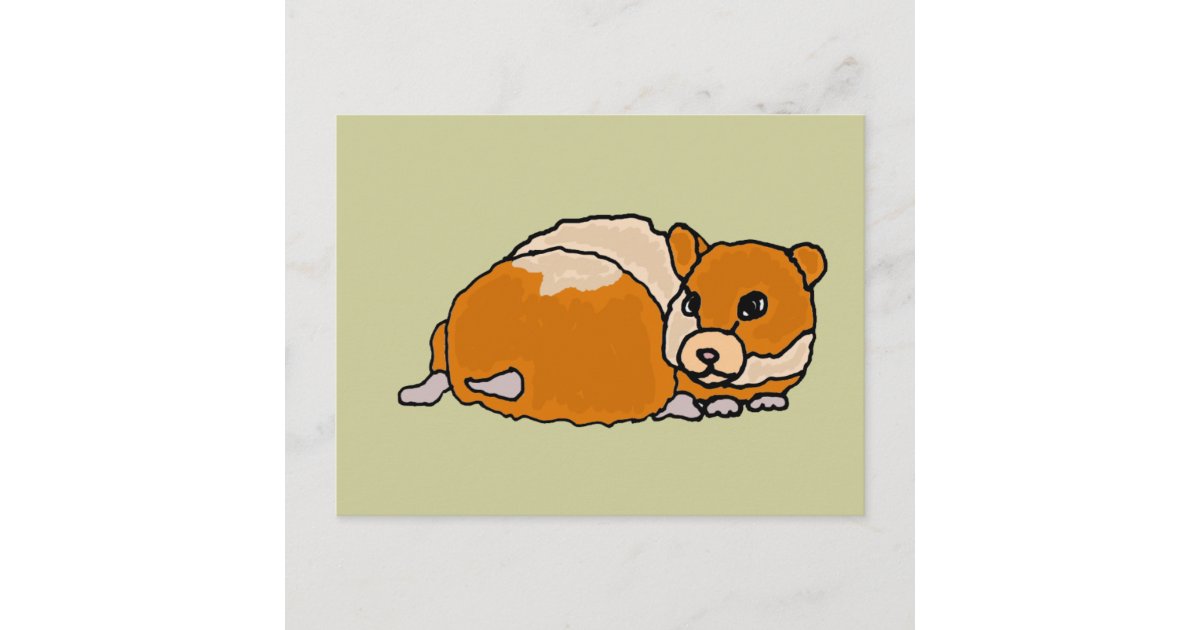 Funny Curled up Hamster Cartoon Postcard | Zazzle