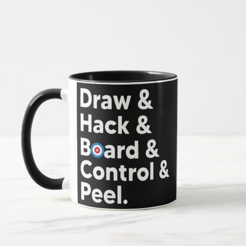 Funny Curling meme draw hack board control peel Mug