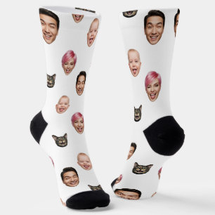 Funny Custom 4 Faces with Dog Cat – Personalized Socks